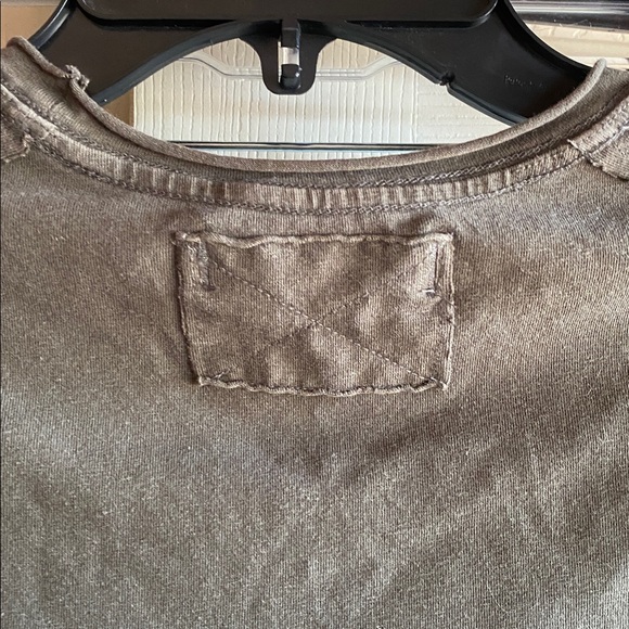 Free People NWT Protagonist WTF Distressed Brown Stretch Cotton Baby Tee Xl - Picture 5 of 12
